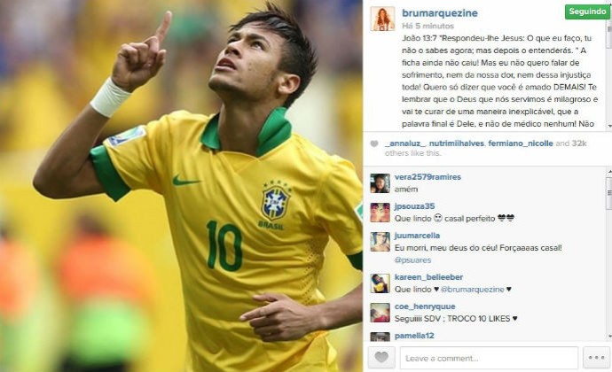 Bruna Marquezine manda mensagem para Neymar (Foto: Reprodução/Instagram)
