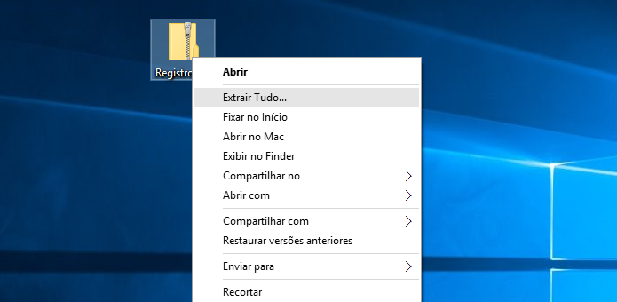 Baixe o registro recebido por e-mail e descompacte o arquivo (Foto: Reprodução/Helito Bijora)