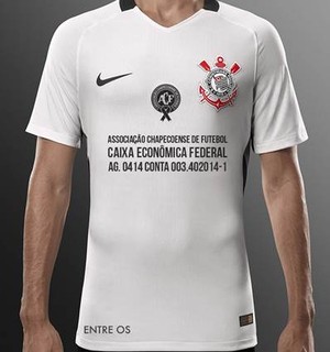Camisa do Corinthians terá a conta da Chape no espaço master; veja imagem