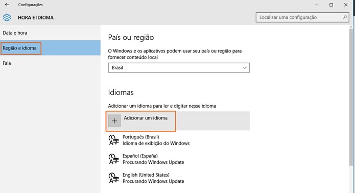 Inicie o processo adicionando o novo idioma (Foto: Reprodução/Barbara Mannara)