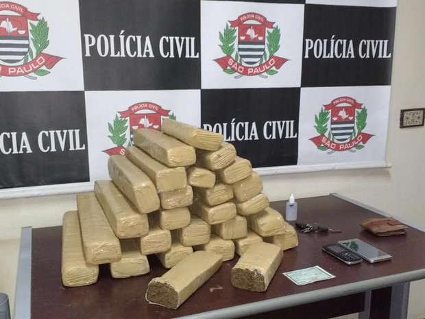 Polícia apreendeu 30 kg de maconha em Cosmópolis neste sábado (Foto: Divulgadão/Dise)