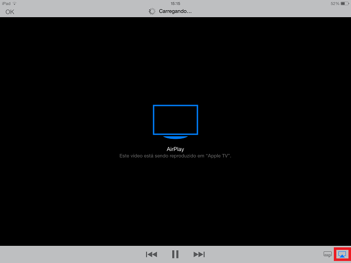 iPad enviando o filme para Apple TV (Foto: Reprodução/Edivaldo Brito)
