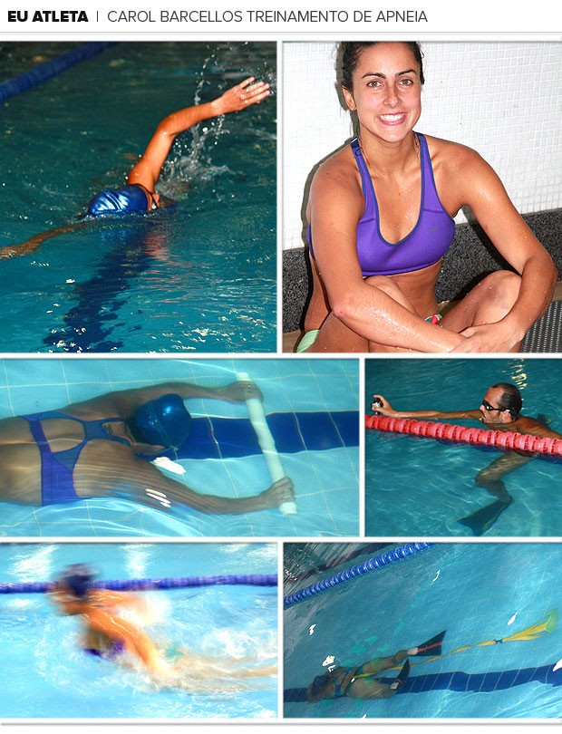 Mosaico Carol Barcellos exercícios natação (Foto: Carla Manetta Gomes de Sá)