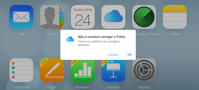 Atualmente, ainda não é possível carregar o Fotos no iCloud Beta (Foto: Reprodução/TechTudo) Atualmente, ainda não é possível carregar o Fotos no iCloud Beta (Foto: Reprodução/TechTudo)