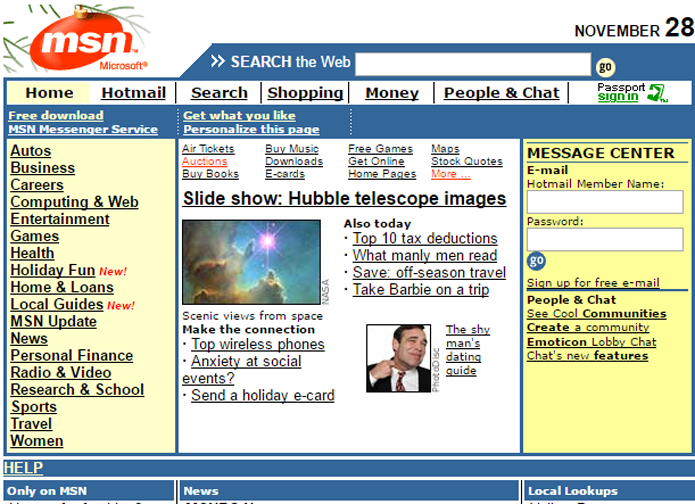 MSN Search foi o embrião do Bing, o site de pesquisas da Microsoft (Foto: Reprodução/Archive.org)