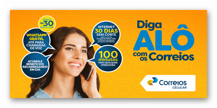 Plano do Correios Celular custa R$ 30 por mês (Foto: Divulgação/Correios)  