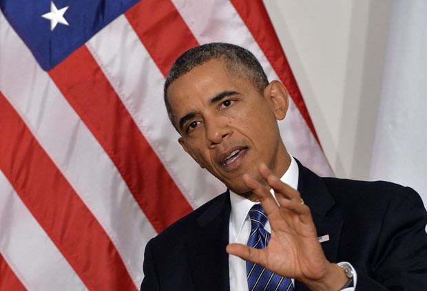 O presidente dos EUA, Barack Obama, dá entrevista nesta segunda-feira (23) em Nova York (Foto: AFP)
