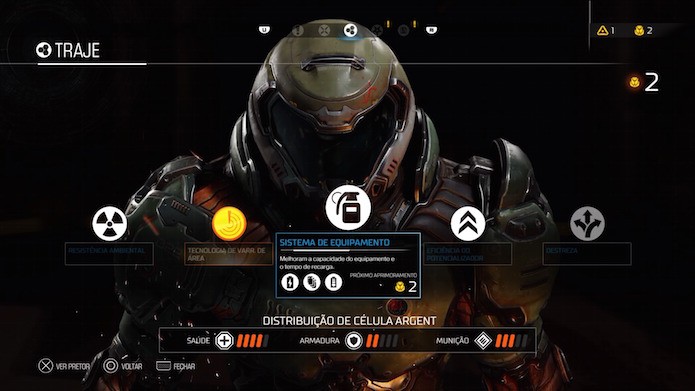 Doom: aprimore traje e equipamentos do protagonista (Foto: Reprodução/Victor Teixeira)