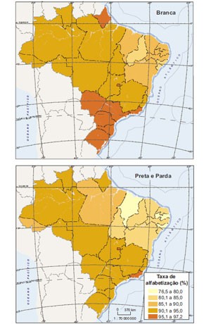 Mapa Brasil Alfabetização (Foto: Divulgação/IBGE)