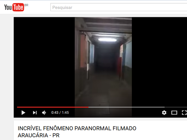 Vídeo com fantasma em escola de Araucária viraliza na internet (Foto: Reprodução/Youtube)