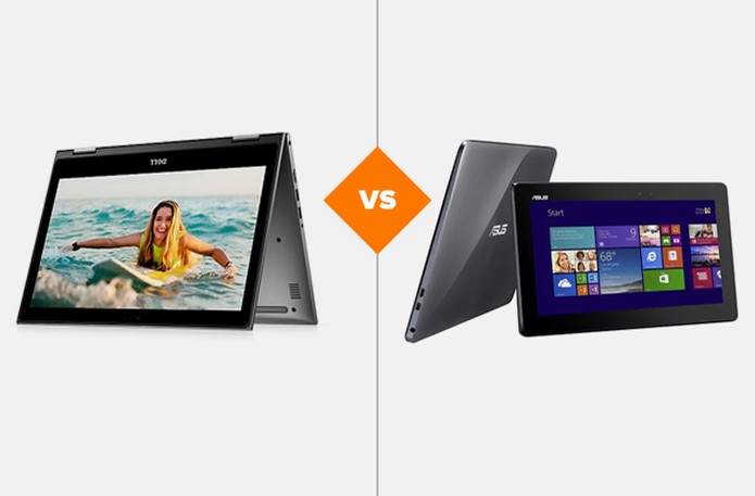 Novo Inspiron 13 5000 ou Transformer Book T100TA? Veja comparativo de especificações (Foto: Arte/TechTudo) Novo Inspiron 13 5000 ou Transformer Book T100TA? Veja comparativo de especificações (Foto: Arte/TechTudo)