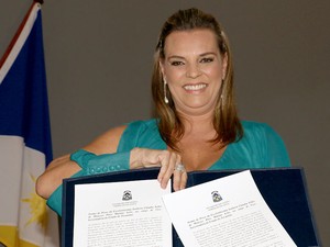 Cláudia Lelis tomou posse como vice-governadora do Tocantins (Foto: Ademir dos Anjos/Divulgação ATN)