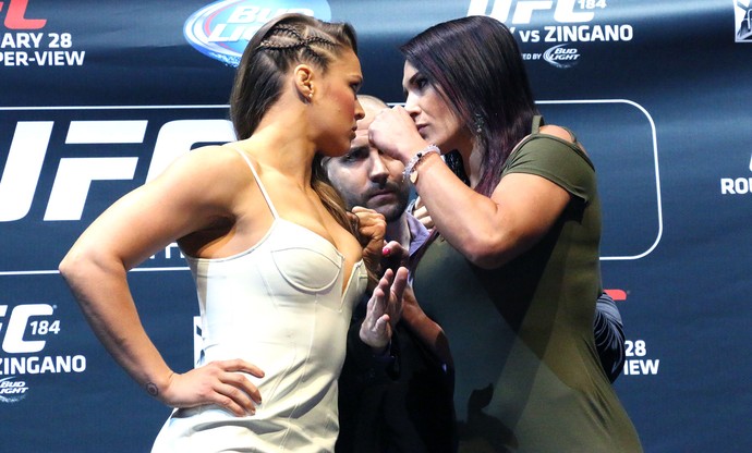 Ronda Rousey e Cat Zingano, Media Day UFC 184 (Foto: Evelyn Rodrigues)