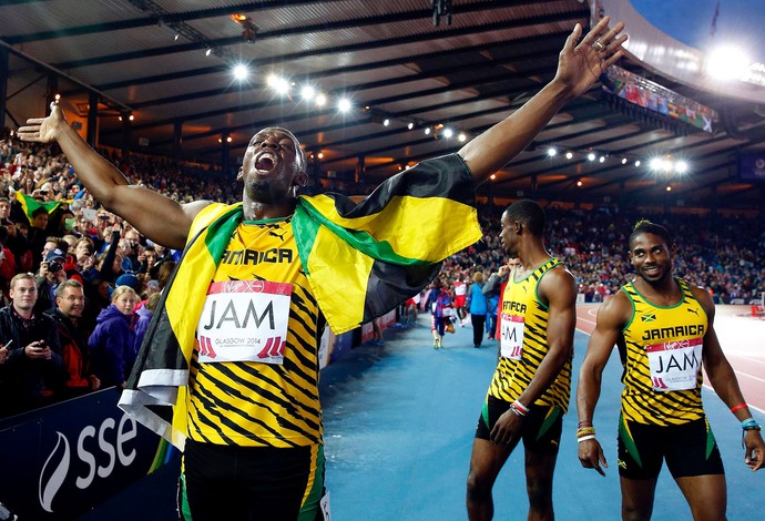 Usain Bolt Ouro no revezamento 4x100m Commonwealth Games (Foto: Agência Reuters)