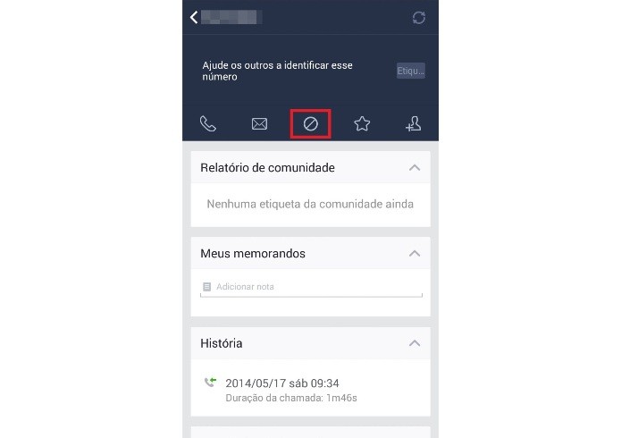 Bloqueando um número no Android (Foto: Reprodução/Lívia Dâmaso)