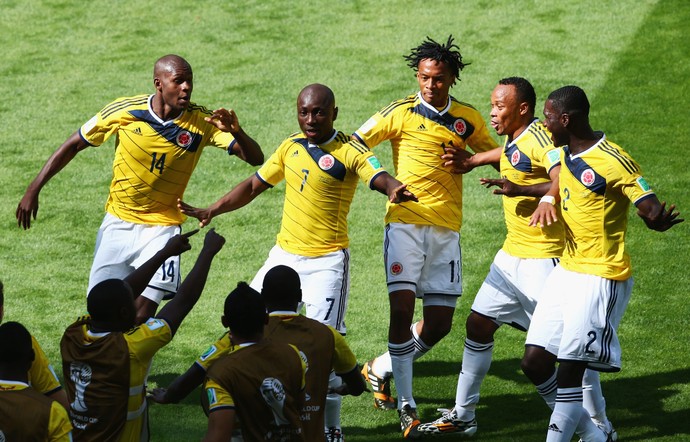 Armero comemora gol pela Colômbia na Copa do Mundo (Foto: Getty Images)