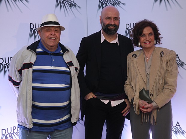 Diretor de núcleo Mauro Mendonça Filho com os pais, os atores Mauro Mendonça e Rosamaria Murtinho (Foto: Pedro Curi/TV Globo)