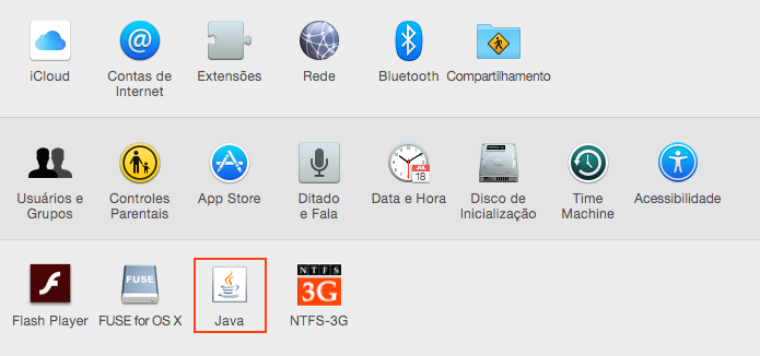 Acessando a opção Java nas Preferências do Sistema (Foto: Reprodução/Edivaldo Brito)