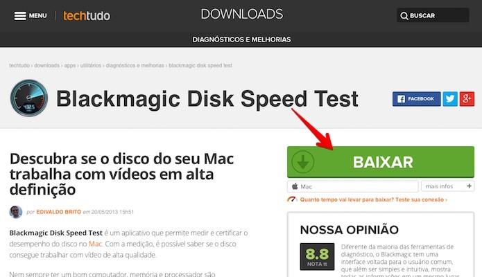 Baixando o aplicativo que será usado no teste (Foto: Reprodução/Helito Bijora)