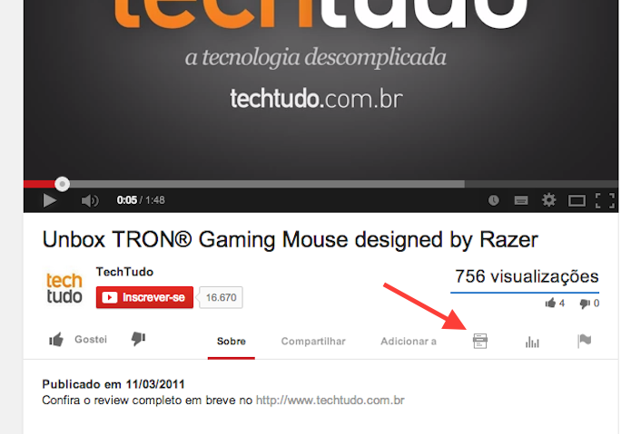 Acessando a ferramenta transcrição de vídeos do YouTube (Foto: Reprodução/Marvin Costa)