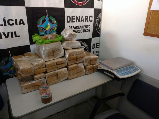 Denarc aprendeu 61 quilos de maconha na última terça (2) em Porto Velho (Foto: Denarc/ Divulgação)