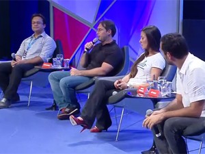 Debate realizado durante o programa 'Navegador' na Campus Party (Foto: Reprodução/G1)