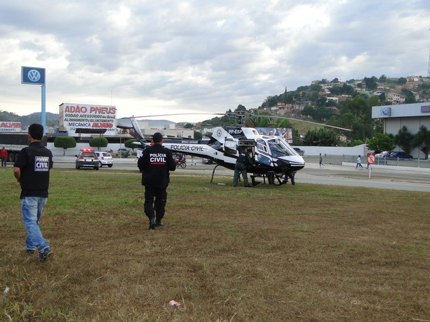 Até um helicóptero foi utilizado durante operação deflagrada em operação da Polícia Civil em Teófilo Otoni (Foto: Divulgação/PC)