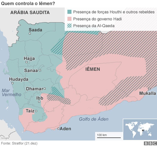 gráfico guerra iêmen (Foto: BBC)