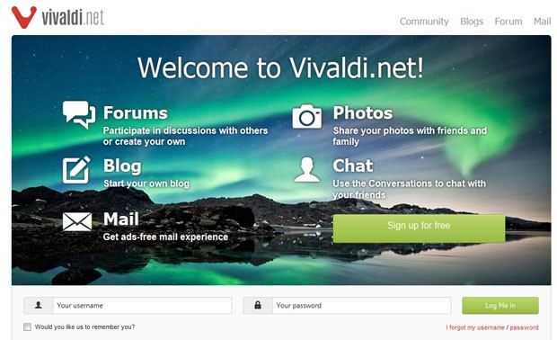 Rede social Vivaldi (Foto: Reprodução/Vivaldi.net)