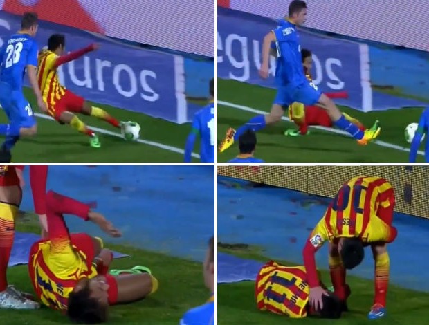 Montagem SporTV Neymar machucado barcelona getafe (Foto: Arte / SporTV.com)