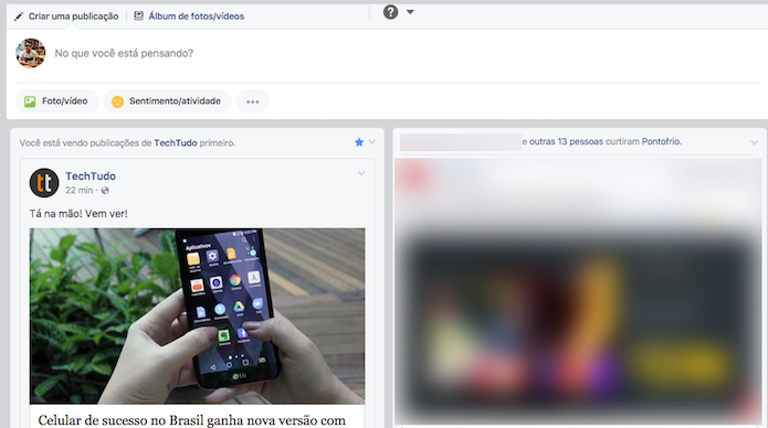 Feed do Facebook duplicado com a extensão Fave para Google Chrome (Foto: Reprodução/Marvin Costa)