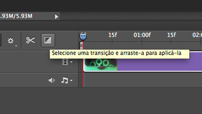 Opção de inserção de transições entre vídeos na Linha do tempo (Foto: Reprodução/André Sugai)