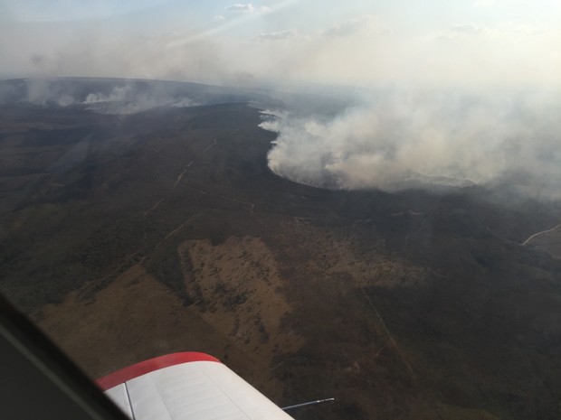 Incndio atinge Parque Estadual Gruta da Lagoa Azul, em Nobres (MT) (Foto: Corpo de Bombeiros de Mato Grosso)