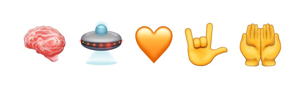 Cérebro e coração laranja também estão entre novos emojis apresentados pela Emojipedia (Foto: Reprodução/Emojipedia)