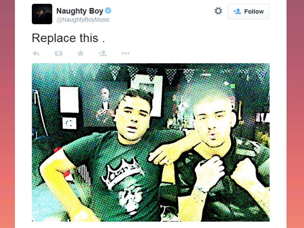 O produtor Naughty Boy publicou uma foto com Zayn Malik nesta quarta (6) (Foto: Reprodução/Twitter)