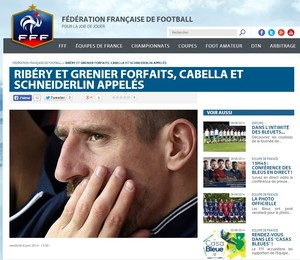 Federação francesa anuncia corte de Ribéry (Foto: Reprodução / FFF)