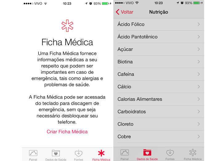 App de saúde é bem completo (Foto: Reprodução/Thiago Barros)