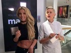 Britney Spears deixa barriga à mostra em gravação com Ellen Degeneres
