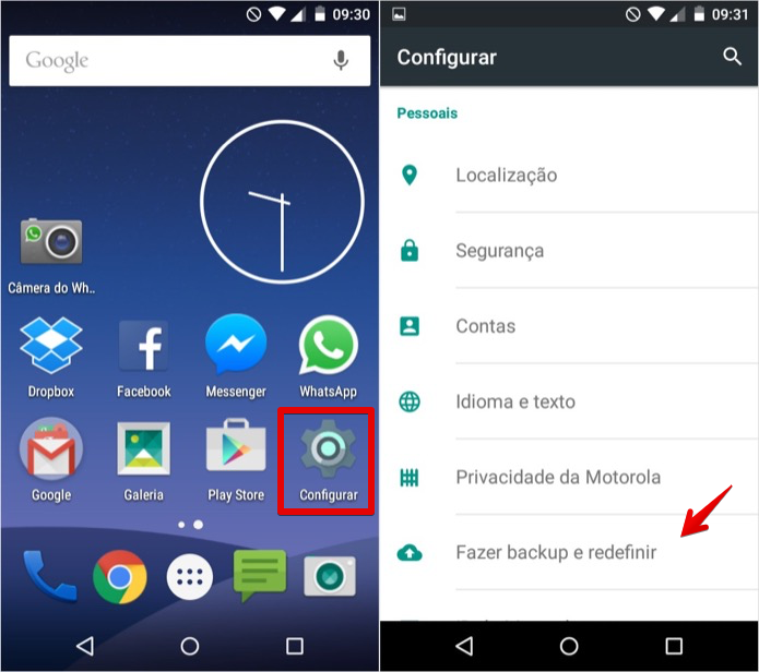 Acesse as configurações do Android (Foto: Reprodução/Helito Bijora)