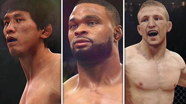 Takeya Mizugaki, Tyron Woodley e TJ Dillashaw são novos lutadores do game 'EA Sports UFC' (Foto: Divulgação/Electronic Arts)