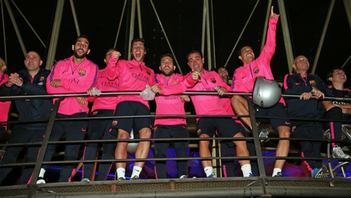jogadores Barcelona kart (Foto: Miguel Ruiz / Barcelona FC)