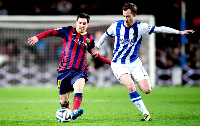 Messi jogo Barcelona e Real Sociedad (Foto: AP)