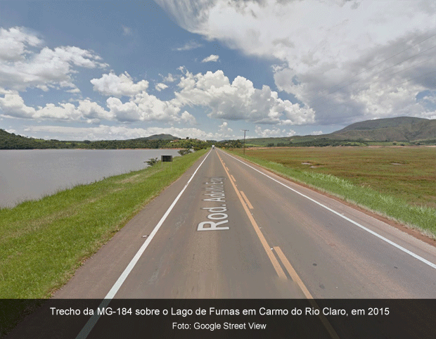 Carmo do Rio Claro, Lago de Furnas, 2011-2015 (Foto: Montagem G1 / Google Street View)