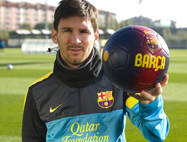 Messi na mensagem de natal do Barcelona (Foto: Divulgação/Site Oficial Barcelona)