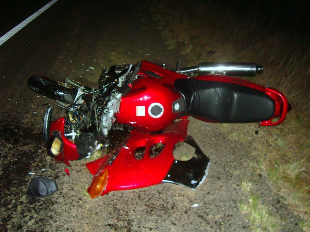 Motociclista se envolveu em acidente na BR-158 (RS) (Foto: PRF/Divulgação)