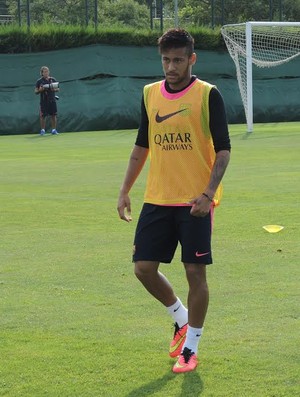 Neymar, treino Barcelona (Foto: Cassio Barco)