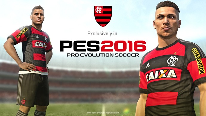 Guerrero ilustra tela inicial do Flamengo no PES 2016 (Foto: Divulgação)