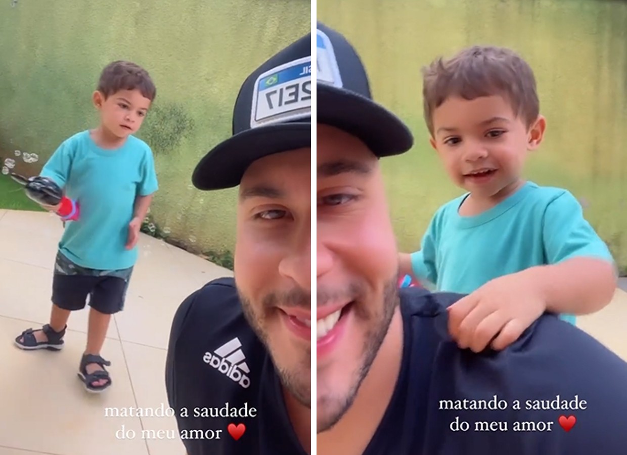 Murilo Huff aparece brincando com Léo, seu filho com Marília Mendonça (Foto: Reprodução/Instagram)