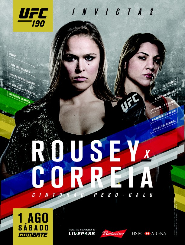 Pôster UFC 190 Ronda Rousey Bethe Correia