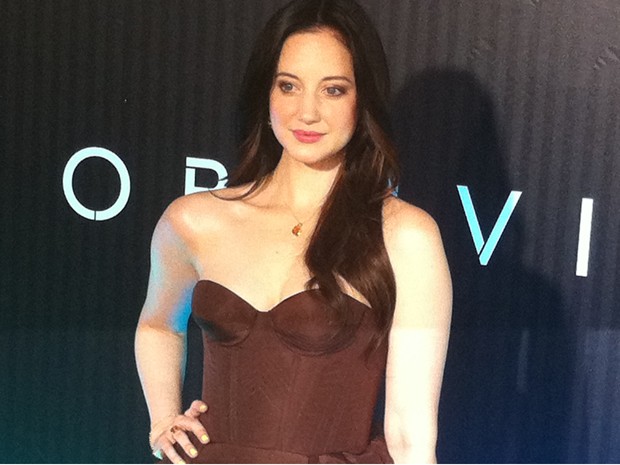 Andrea Riseborough também foi ao Odeon (Foto: Gabriel Barreira / G1) Andrea Riseborough também foi ao Odeon (Foto: Gabriel Barreira / G1)
